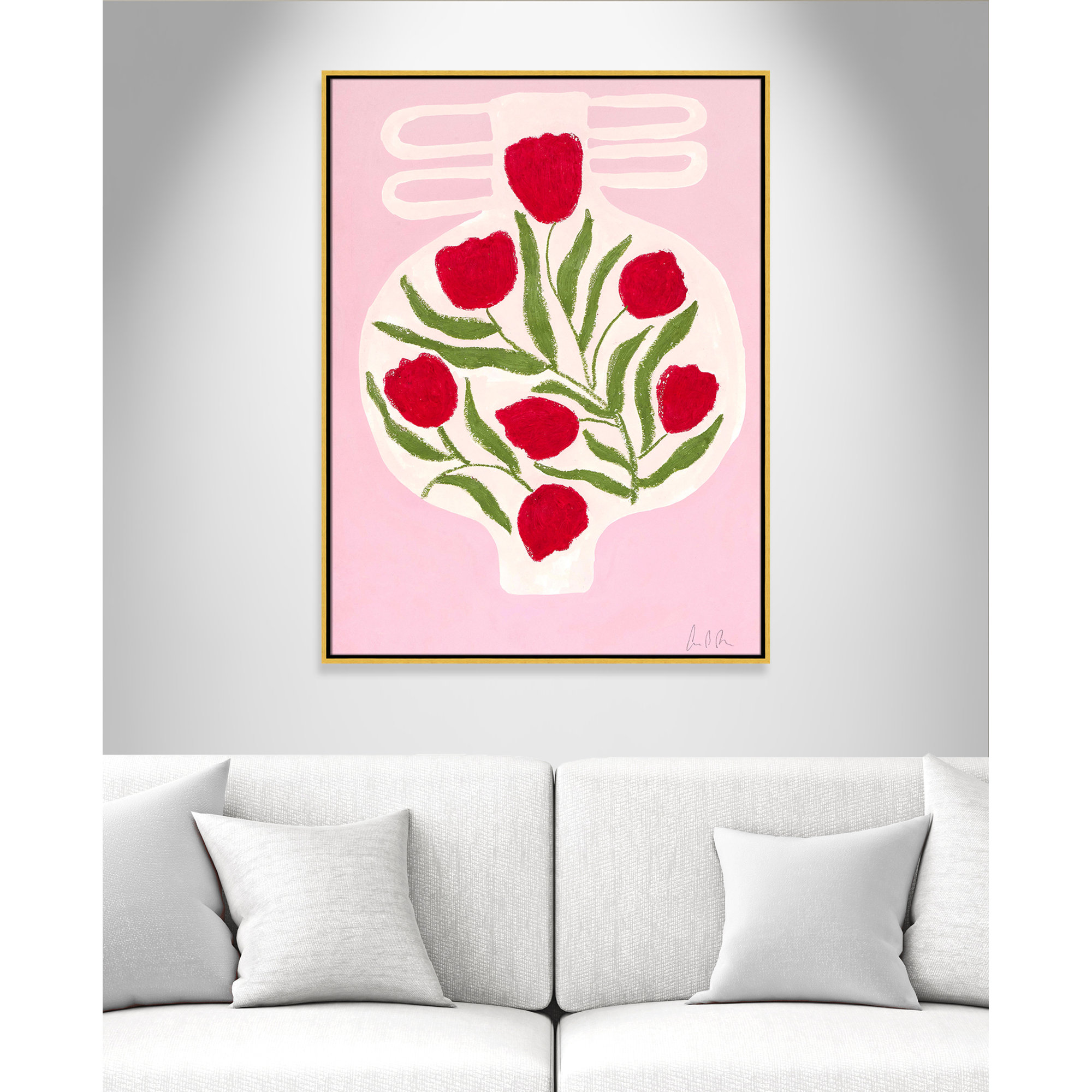 Vase No. 02 Print by Camilla Bergqvist, 41.5" H x 31.5" W, Gold