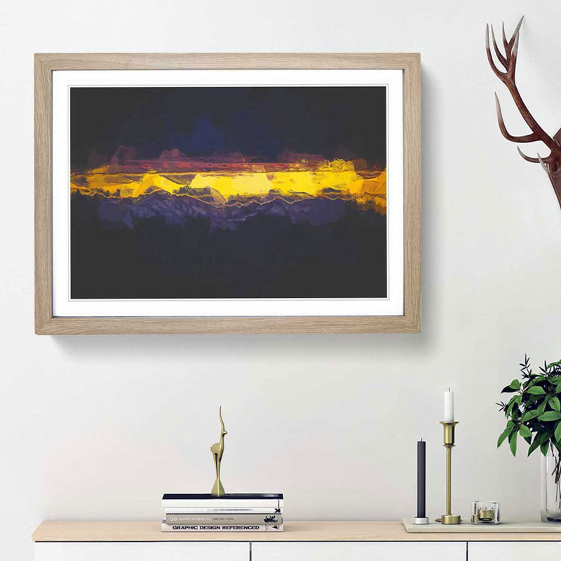 Between the Earth & Sky in Abstract - Picture Frame Graphic Art Print, 27cm H x 36cm W x 2cm D, Oak Framed