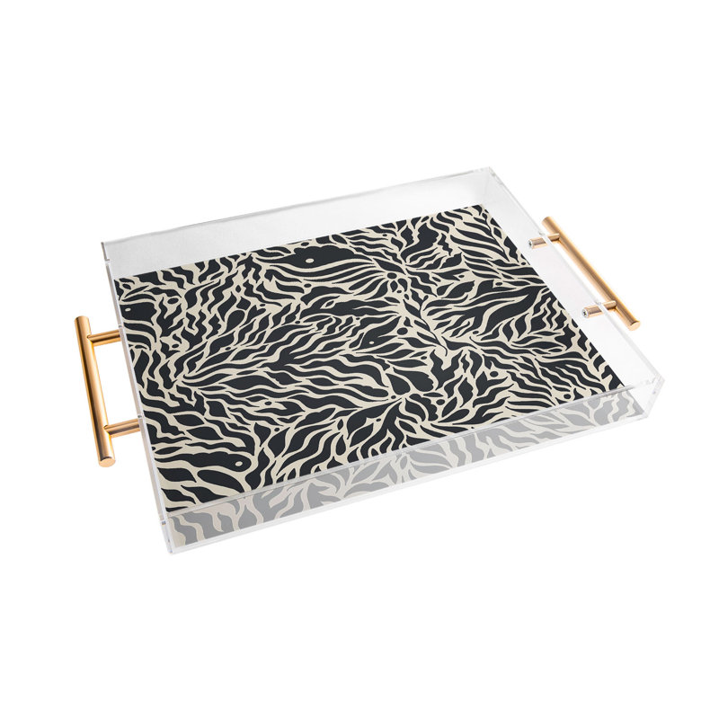 Cassidy Rae Marietta Swiss Cross Remix Acrylic Tray, Floral, Black