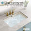  Lavabo de salle de bain encastré en céramique blanche avec trop-plein 23,60 po x 15,55 po ClarityPure-111029695