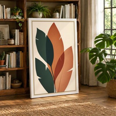 Geometric Leaf Study Botanical - Wrapped Canvas