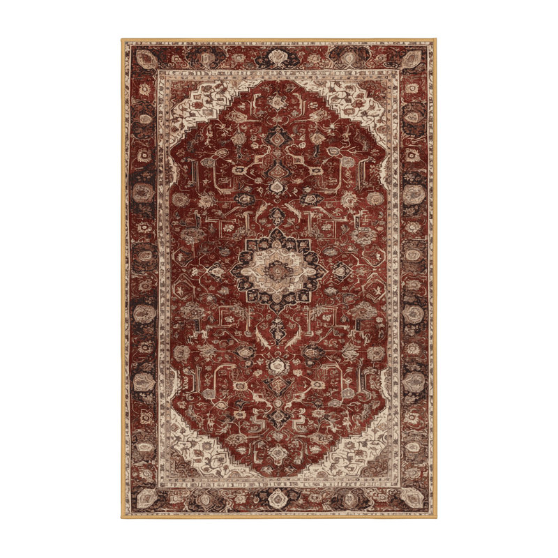 Tapis brun lavable à la machine, Rectangulaire 2 pi x 3 pi