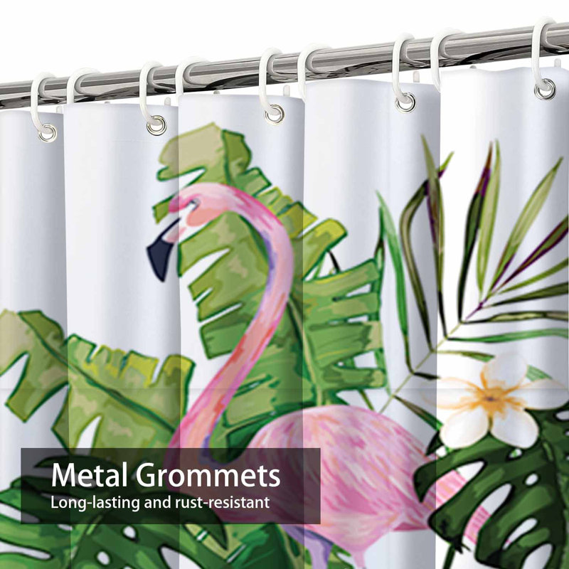 Rideau de douche imperméable Aloha Flamingo, L 72 po x l 78 po
