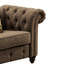 Fauteuil brun élégant avec coussin et assise à séchage rapide - Revêtement en lin confortable et relaxant, piètement inclus