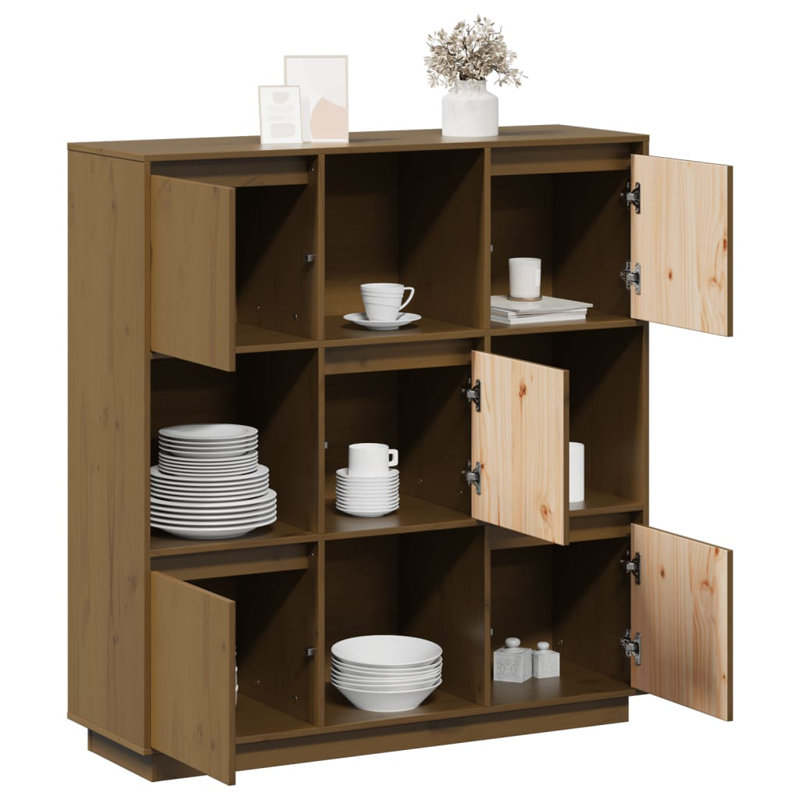 Jete 110.5cm Solid Wood Sideboard, Honey Brown