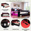 Lit de jour Modern Gaming avec bureau intégré, bandes lumineuses, station de charge intégrée, 3 tiroirs de rangement et tablettes de rangement-935905040-935905054