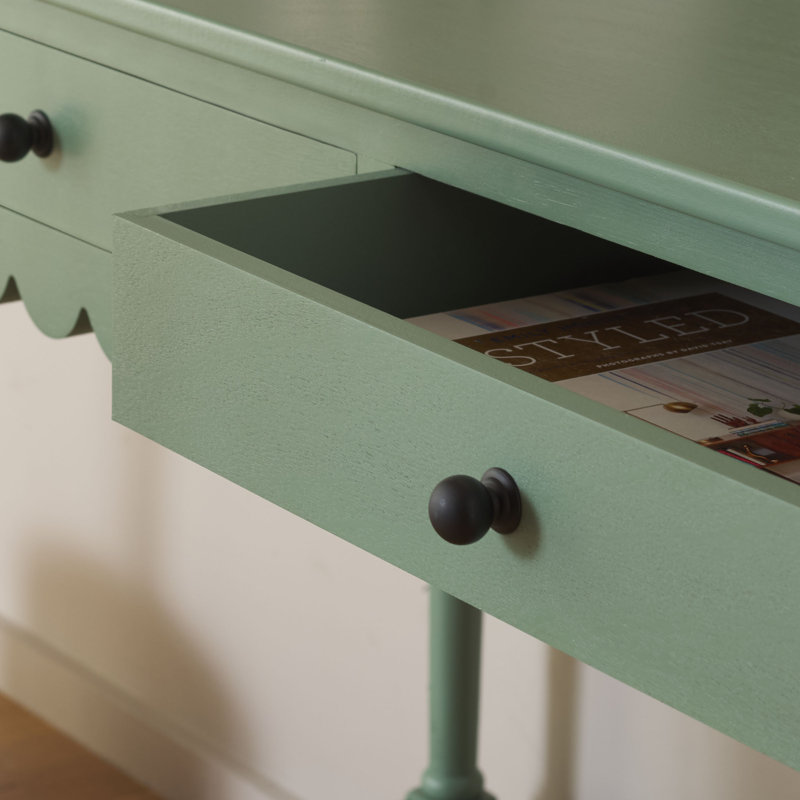 Bureau 2 tiroirs Branden, Vert sauge