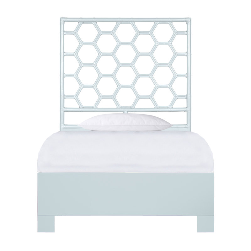 Lit plateforme Honeycomb, Bleu clair, Simple