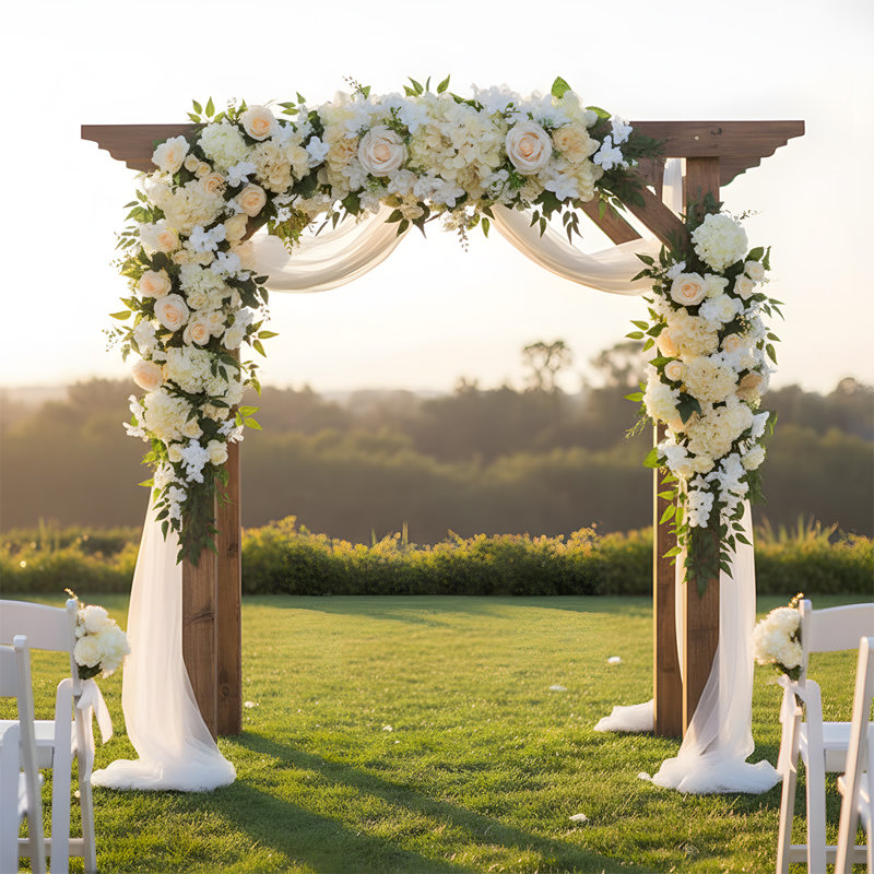 Arches de mariage, décorations florales de centre de table de fleurs artificielles de 19,7 pouces pour décor de fête de mariage