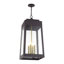 4 Light Bronze Outdoor Extra Large Pendant Lantern With Antique Brass Candles