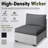 No-Assembly Chairs, 2-Person Patio Furniture Set Durable Wicker Outdoor Sectional Seating Group Outdoor Conversation Sofa With Fire Pit（Included Blue Cushion Covers）-976378602-976378603-976378613