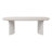 Catalina Travertine Coffee Table with Fluted Wood Base, Modern Rectangular Coffee Table for Living Room, Small Coffee Table - 52", Ivory & Tan