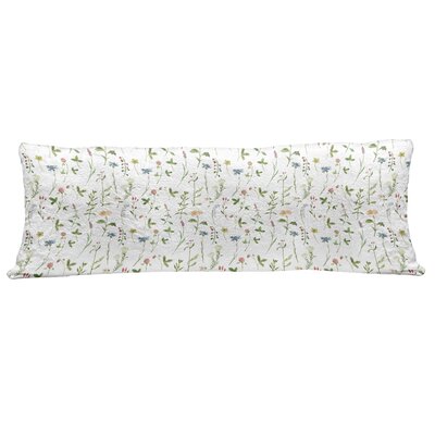 Ambesonne Floral Fluffy Body Pillow Case Cover With Zipper, Spring Season Themed Watercolors Painting Of Herbs Flowers Botany Garden Art, Accent Long -  wellbody_31651_50x140