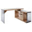Beacon 55,83" L-Shaped Executive Desk with Glass Panel and Storage Cabinet-1300071285