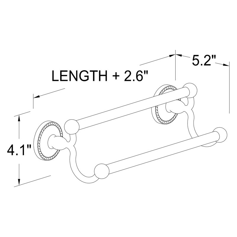 Canterbury Double 24" Towel Bar, Polished Chrome
