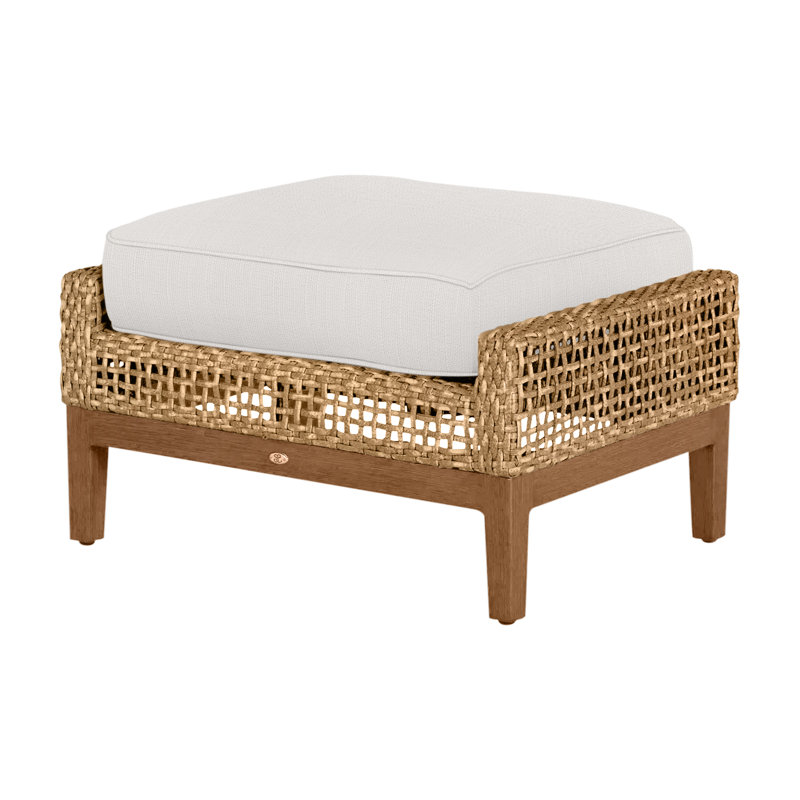 Peninsula Woven Ottoman - Light Raffia/Sandalwood, Light Raffia/Natural Sandalwood, Welt + Standard fill