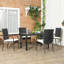 Chaises de salle à manger empilables en rotin avec coussins, ensemble de 4 chaises de patio en osier avec accoudoirs et dossier pour patio, terrasse, blanc crème
