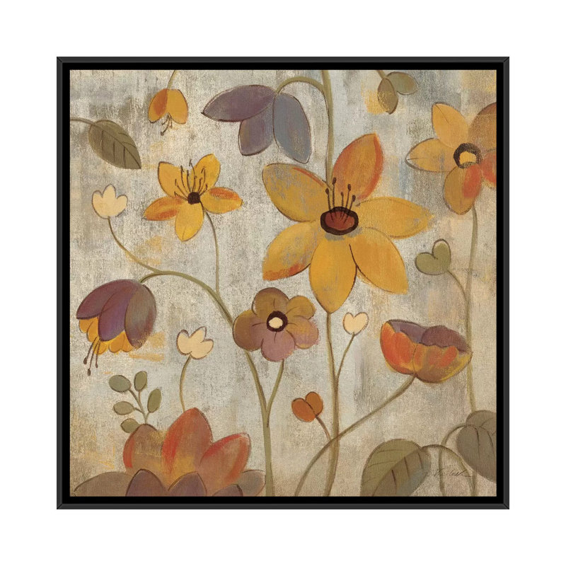 «Floral Song III» par Silvia Vassileva - reproduction d'art, Aucun mat, H 26 po x l 26 po x P 1,5 po, Toile avec cadre noir