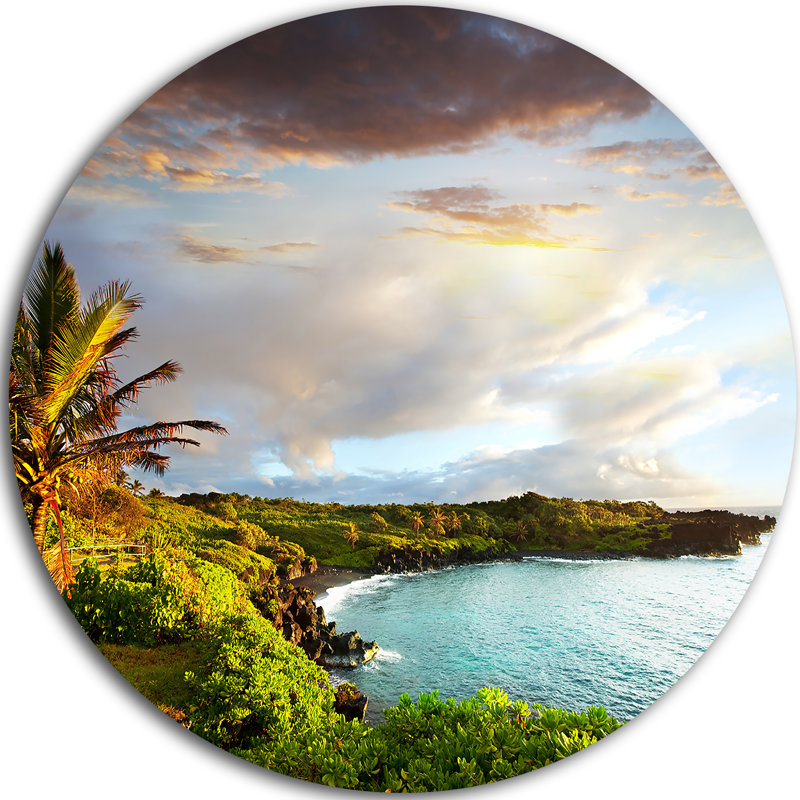 « hawaii oahu island », reproduction de photo sur métal, H 38 po x l 38 po x P 1 po