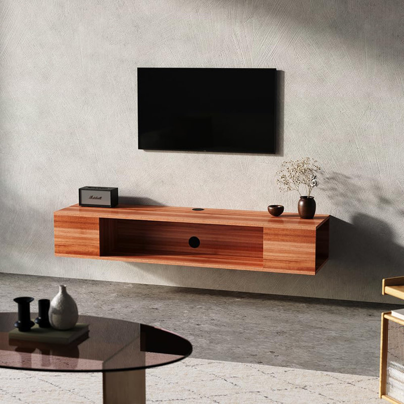 Unfinished TV Stand for TVs up to 55", Brown Wood