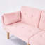 Canapé-lit deux places moderne en velours rose doux de 183 cm (72 pouces) pour appartement et chambre à coucher-303268794