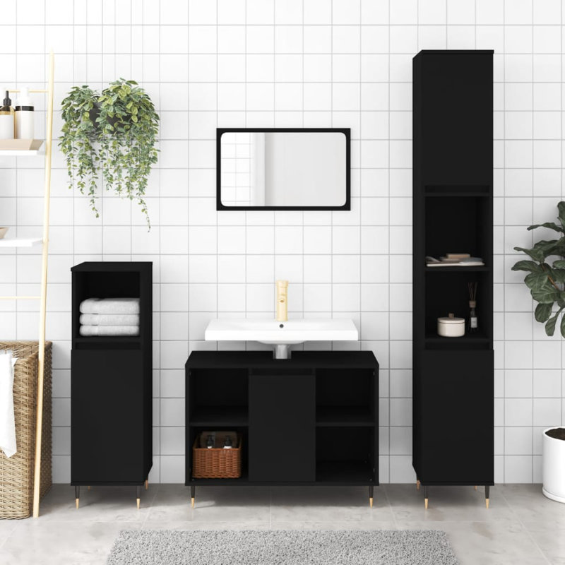 Malumbo Floor Mounted Bathroom Cabinet, Black