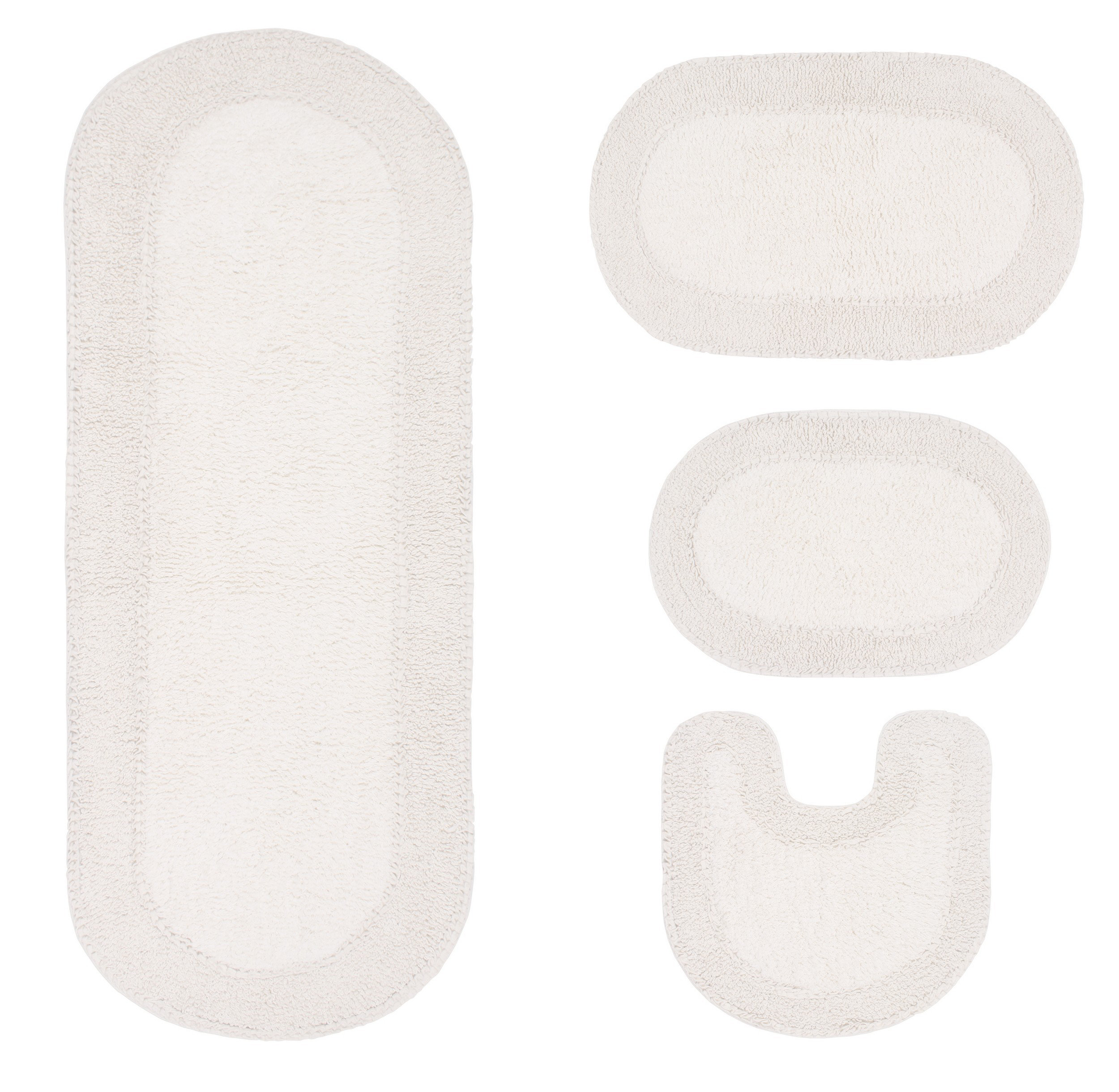 Double Ruffle Nonskid Oval Bath Rugs