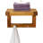 12" Moa Teak Wall Shelf with Hooks
