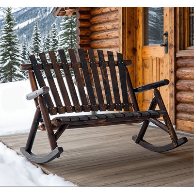 Chaise berçante d'extérieur, chaise berçante en bois, chaise berçante double Adirondack