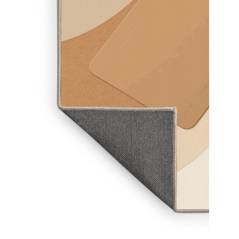 Tapis beige moelleux doux à motif de Pilates, 5x7