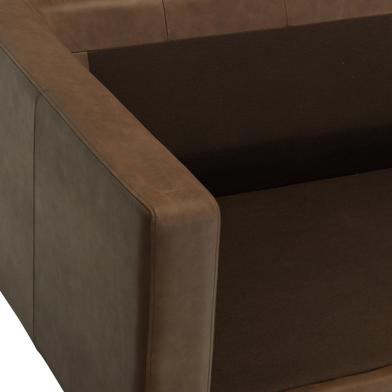 Napa 72'' Full-Grain Genuine Italian Leather Sofa, Cocoa Brown
