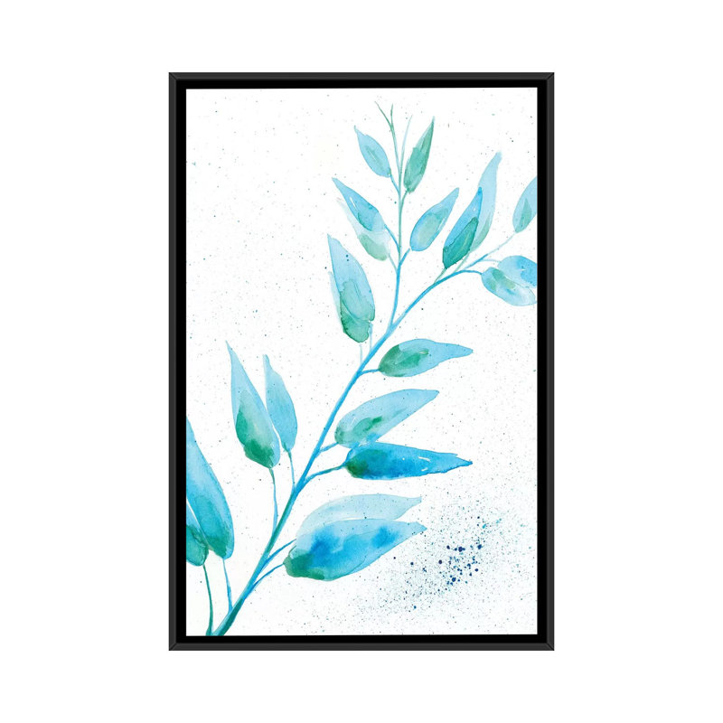 «Leaf Sunshine I», impression sur toile, H 26 po x l 18 po x P 1,5 po, Toile avec cadre noir, Pas de tapis