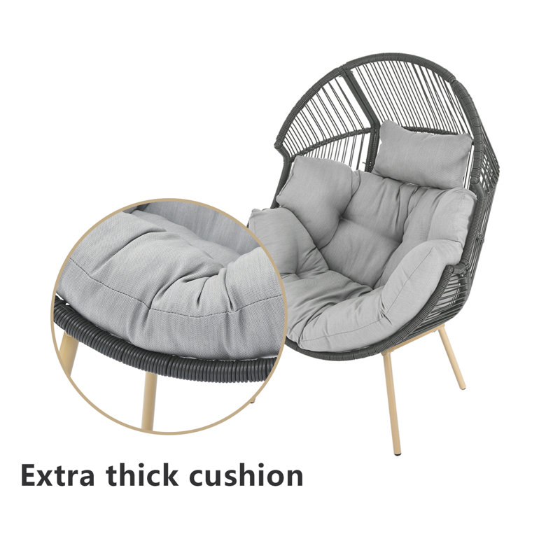 Hamac avec coussin et repose-pieds Baja, Gris / gris foncé