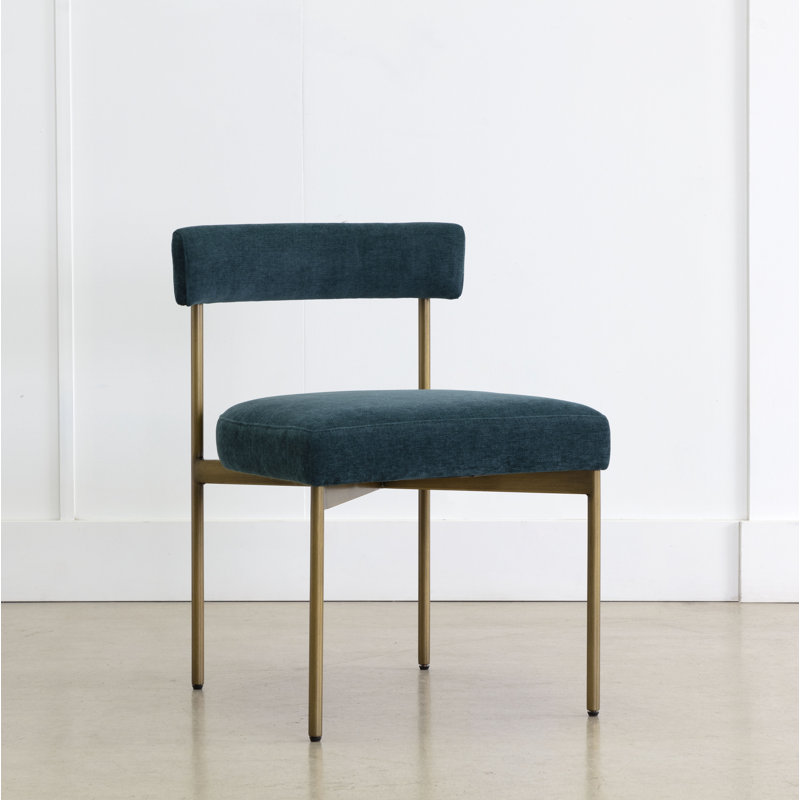 Seneca Upholstered Dining Chair, Teal, Gold