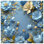Tapisserie murale arrangement floral bleu - décoration murale florale