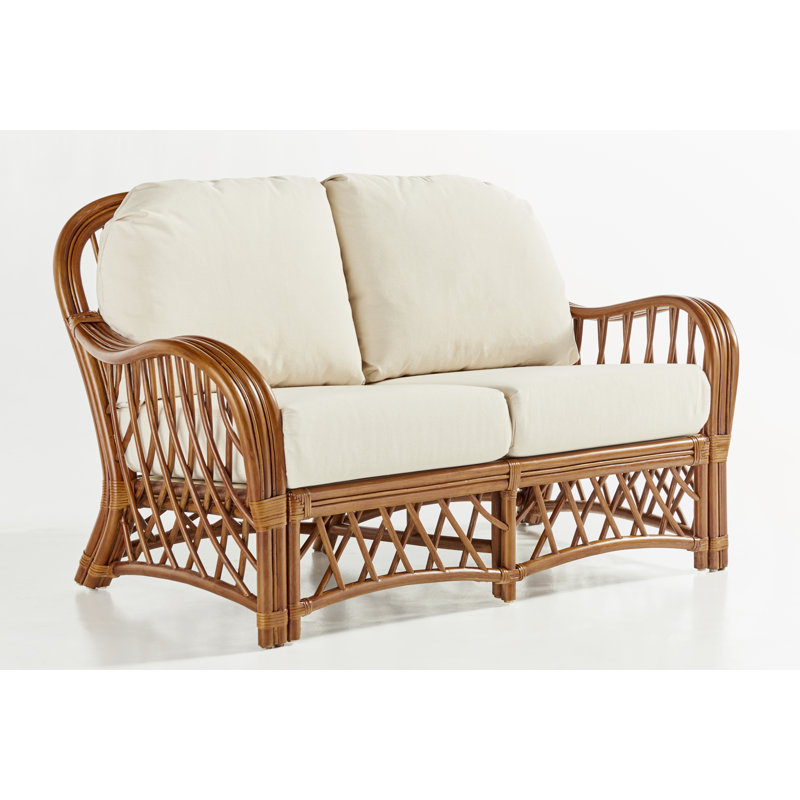 Sanders 59'' Upholstered Settee, Denine Greige Natural