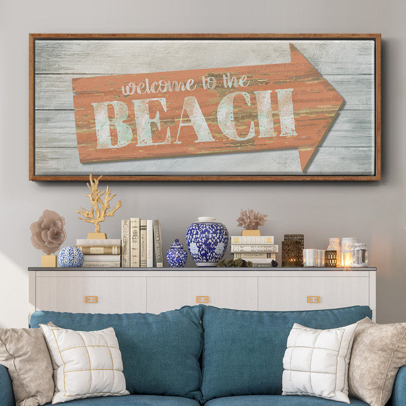 Welcome to the Beach - toile encadrée, H 20 po x l 50 po