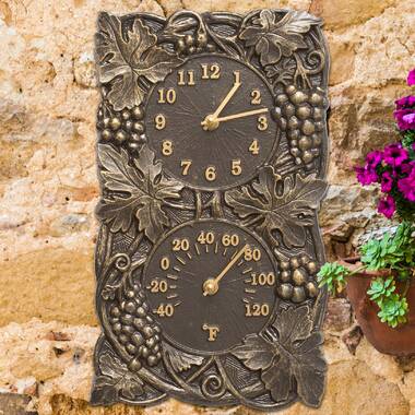 Acanthus Indoor Outdoor Wall Clock & Thermometer – Whitehall Products