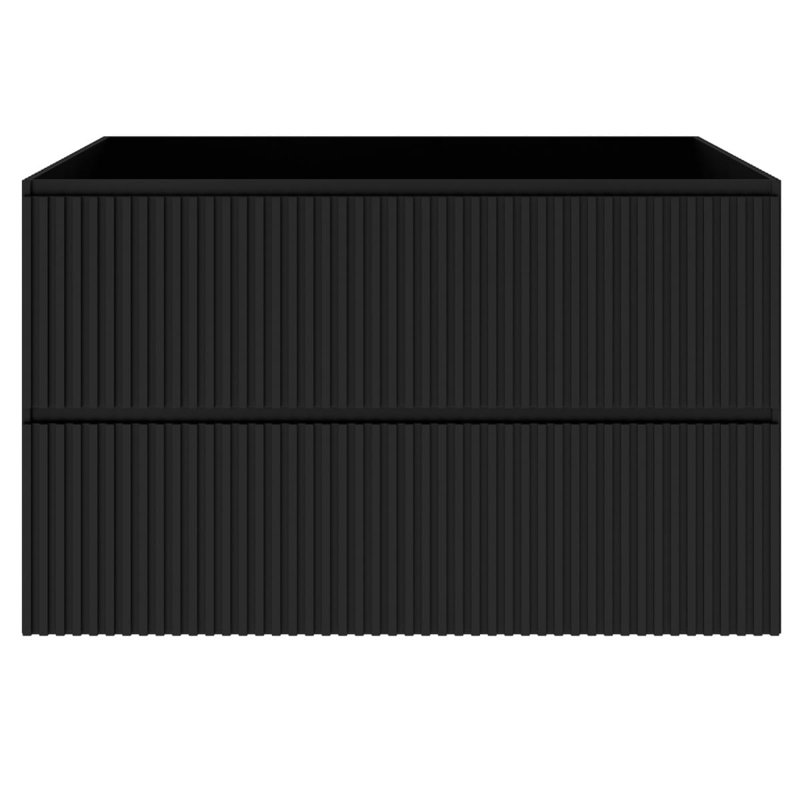 Linear 30" Wall Mounted Single Bathroom Vanity with Top, 36", Black