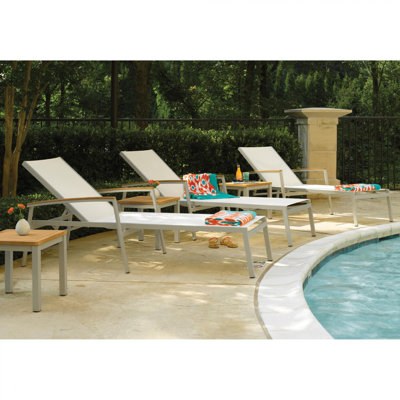 Chaise longue inclinable en teck Caspian