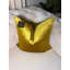 Housse de coussin en velours Golden Olive