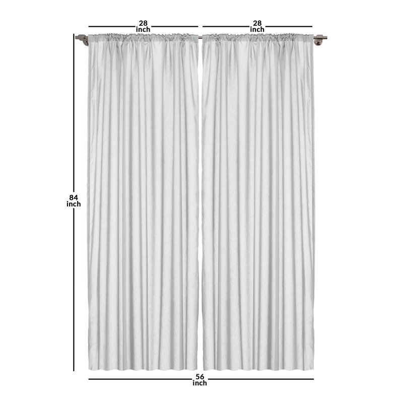 Nursery Semi-Sheer Rod Pocket Curtain Panels, 28" x 84"