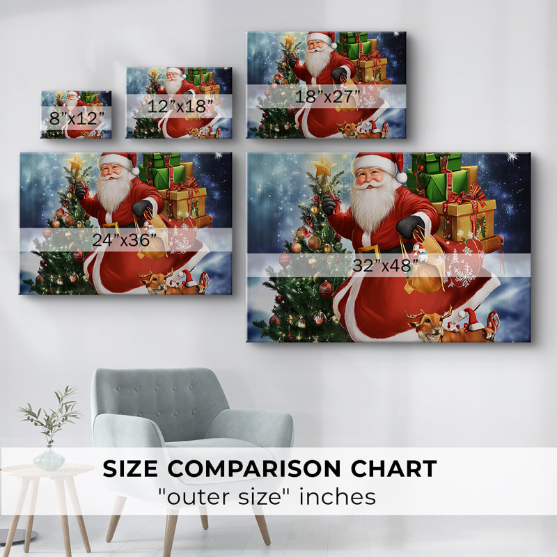 Christmas Holiday Arts - Toile tendue avec châssis, H 40 po x l 60 po
