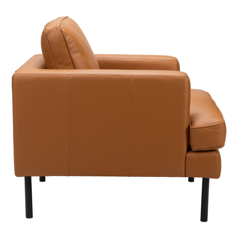 Fauteuil en cuir végétalien, Similicuir brun