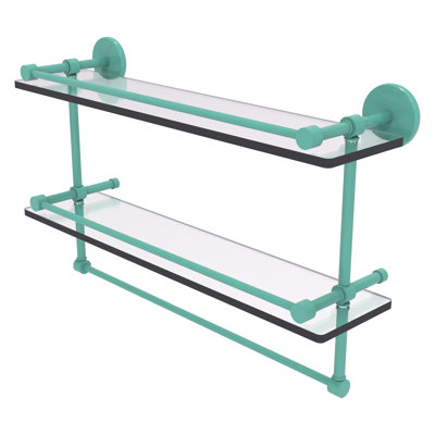 Tablette double en verre avec barre à serviettes P1000