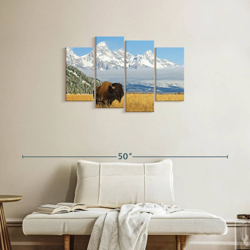 Grand Teton Bison Bull, H 22 po x l 36 po