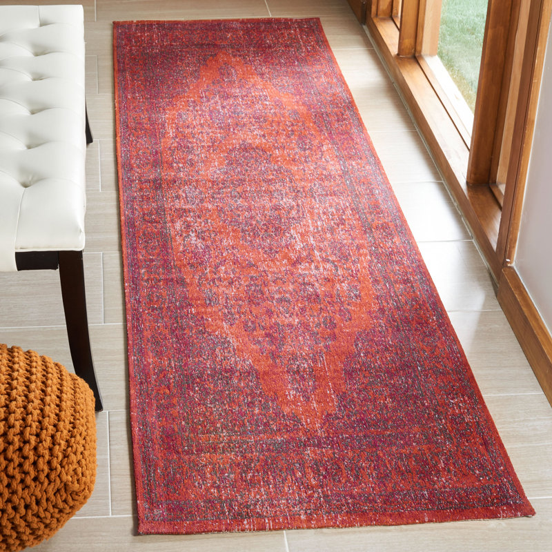 Tapis multicolore en coton Leleifi La Foa, Tapis de couloir de 2 pi 4 po x 8 pi