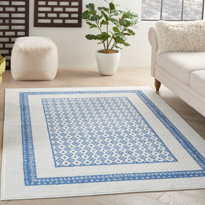 Tapis bleu / blanc Comobabi