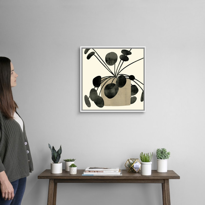Art mural sur toile Plantling IV, Toile avec cadre blanc, H 22 po x l 22 po