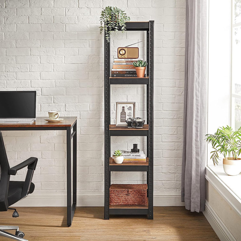 Ajhani 37cm W Metal Height -Adjustable Shelving Unit, Black
